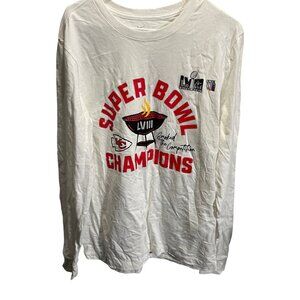 Super Bowl LVIII Nike Tee‎ Large Chiefs Champions White Shirt